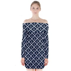 Anchors  Long Sleeve Off Shoulder Dress by Sobalvarro