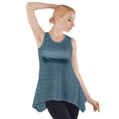Turquoise Alligator Skin Side Drop Tank Tunic by LoolyElzayat