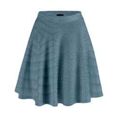 Turquoise Alligator Skin High Waist Skirt by LoolyElzayat