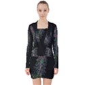 Galaxy Space V-neck Bodycon Long Sleeve Dress View1