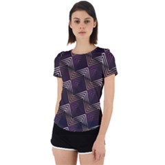 Zigzag Motif Design Back Cut Out Sport Tee by tmsartbazaar