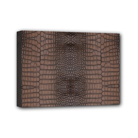 Brown Alligator Leather Skin Mini Canvas 7  X 5  (stretched) by LoolyElzayat