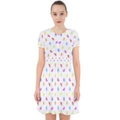 Multicolored Hands Silhouette Motif Design Adorable In Chiffon Dress by dflcprintsclothing
