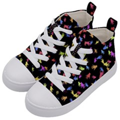 Multicolored Hands Silhouette Motif Design Kids  Mid-top Canvas Sneakers by dflcprintsclothing