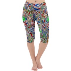 Pop Art - Spirals World 1 Lightweight Velour Cropped Yoga Leggings by EDDArt