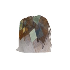 Digital Geometry Drawstring Pouch (medium) by Sparkle