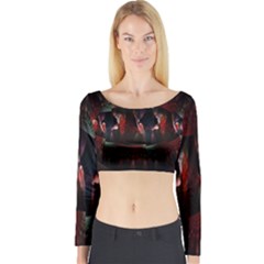 Twist Flower Long Sleeve Crop Top by Sparkle