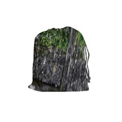 Green Glitter Squre Drawstring Pouch (medium) by Sparkle
