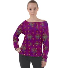 Beautiul Flowers On Wonderful Flowers Off Shoulder Long Sleeve Velour Top by pepitasart