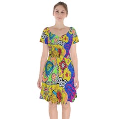 Supersonicplanet2020 Short Sleeve Bardot Dress by chellerayartisans