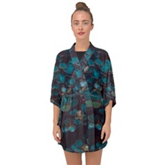Realeafs Pattern Half Sleeve Chiffon Kimono by Sparkle