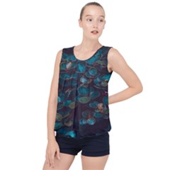 Realeafs Pattern Bubble Hem Chiffon Tank Top by Sparkle