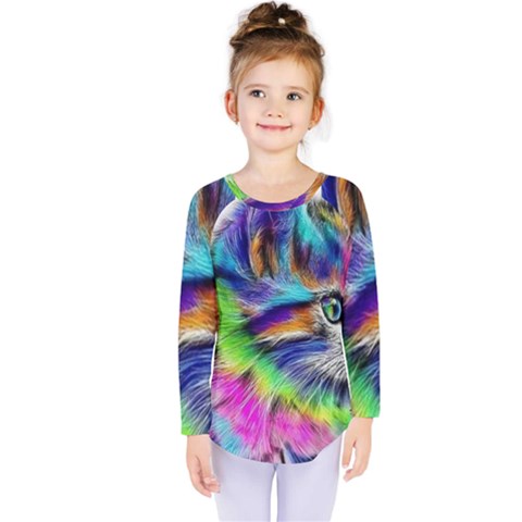 Rainbowcat Kids  Long Sleeve Tee by Sparkle