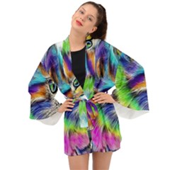 Rainbowcat Long Sleeve Kimono by Sparkle