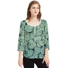 Realflowers Chiffon Quarter Sleeve Blouse by Sparkle