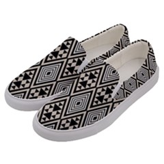 Abstract Boho Style Geometric Men s Canvas Slip Ons by tmsartbazaar