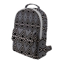 Abstract Boho Style Geometric Flap Pocket Backpack (large) by tmsartbazaar