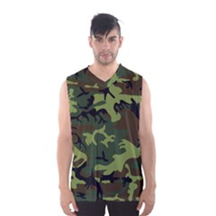 Forest Camo Pattern, Army Themed Design, Soldier Men s Basketball Tank Top by Casemiro