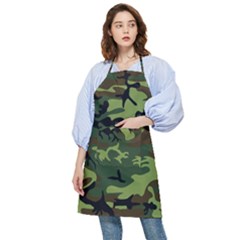 Forest Camo Pattern, Army Themed Design, Soldier Pocket Apron by Casemiro