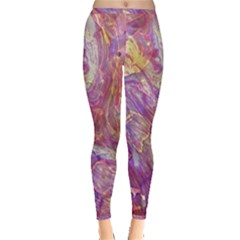 Marbling Abstract Layers Inside Out Leggings by kaleidomarblingart