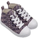 Violet Textured Mosaic Ornate Print Kids  Mid-Top Canvas Sneakers View3