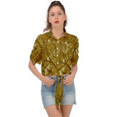 Forest Landscape Illustration 2 Tie Front Shirt  by dflcprintsclothing