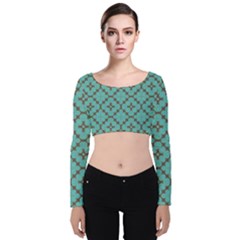 Tiles Velvet Long Sleeve Crop Top by Sobalvarro