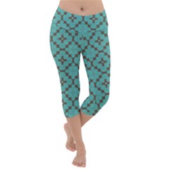 Tiles Lightweight Velour Capri Yoga Leggings by Sobalvarro