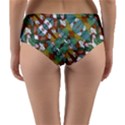 Multicolored Collage Print Pattern Mosaic Reversible Mid-Waist Bikini Bottoms View4