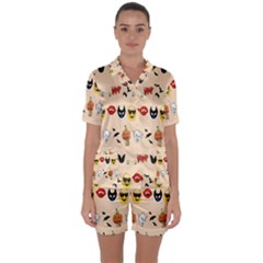 Halloween Satin Short Sleeve Pyjamas Set by Sparkle