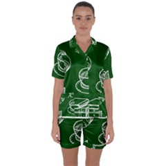 Books And Baked Goods Pattern Satin Short Sleeve Pyjamas Set by DithersDesigns