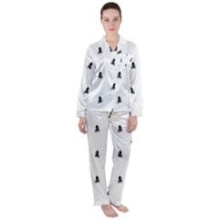 Riding Bike Motif Print Pattern Satin Long Sleeve Pyjamas Set by dflcprintsclothing