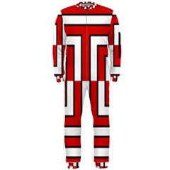 Square Maze Red Onepiece Jumpsuit (men)  by tmsartbazaar