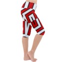 Square Maze Red Lightweight Velour Cropped Yoga Leggings View3