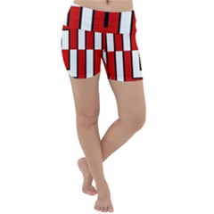 Square Maze Red Lightweight Velour Yoga Shorts by tmsartbazaar