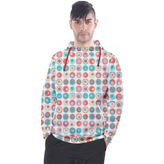 Aqua Coral Circles Men s Pullover Hoodie by CuteKingdom