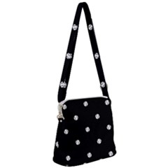 Black And White Baseball Motif Pattern Zipper Messenger Bag by dflcprintsclothing