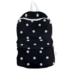 Black And White Baseball Motif Pattern Foldable Lightweight Backpack by dflcprintsclothing