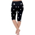 Black And White Baseball Motif Pattern Lightweight Velour Cropped Yoga Leggings View4