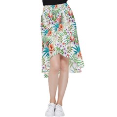 Tropical Flamingos Frill Hi Low Chiffon Skirt by goljakoff