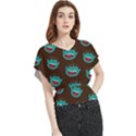 Frankenstein Halloween Seamless Repeat Pattern  Butterfly Chiffon Blouse View1