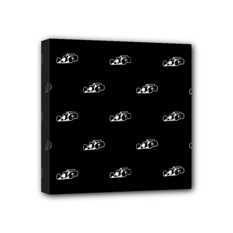 Formula One Black And White Graphic Pattern Mini Canvas 4  X 4  (stretched) by dflcprintsclothing