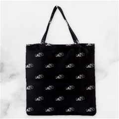 Formula One Black And White Graphic Pattern Grocery Tote Bag by dflcprintsclothing