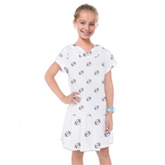 American Football Ball Motif Print Pattern Kids  Drop Waist Dress by dflcprintsclothing