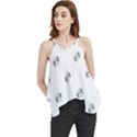 American Football Ball Motif Print Pattern Flowy Camisole Tank Top View1