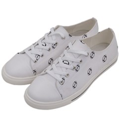 American Football Ball Motif Print Pattern Women s Low Top Canvas Sneakers by dflcprintsclothing