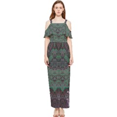 Mandala Corset Draped Sleeveless Chiffon Jumpsuit by MRNStudios