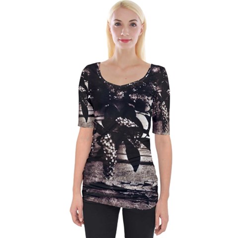 Dark Spring Wide Neckline Tee by MRNStudios