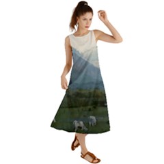 Arenalush Naturegreens Cows Summer Maxi Dress by lynngrayson