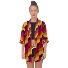 Geometric  Open Front Chiffon Kimono by Sobalvarro